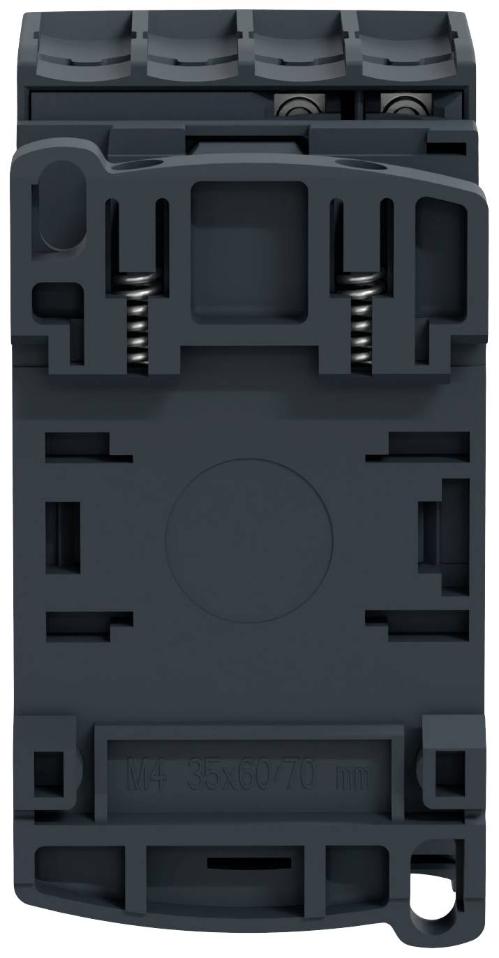 Un connecteur électrique noir avec système à ressort, adapté pour fixer des câbles dans une boîte de dérivation murale ou un tableau de distribution.