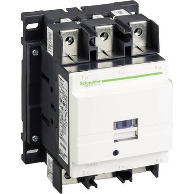 Un contacteur de Schneider Electric, numéro de modèle LC1D150, pour des applications de commande industrielle. Dispose de trois pôles et de bornes.