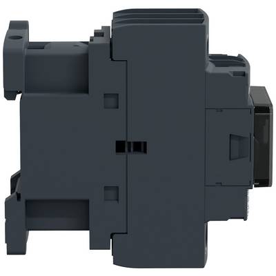 Un interrupteur électrique noir, vu de côté, avec un boîtier rectangulaire et des bornes de connexion visibles.