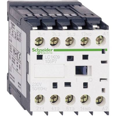 Un contacteur de marque avec plusieurs bornes de raccordement, adapté pour 230V et 50/60Hz, utilisé pour des applications de commande électrique.