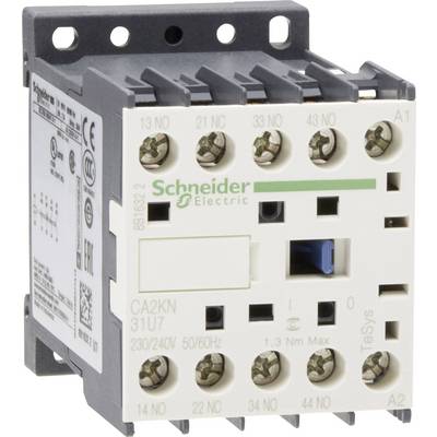 Contacteur de Schneider Electric avec plusieurs bornes et étiquettes sur la face avant.