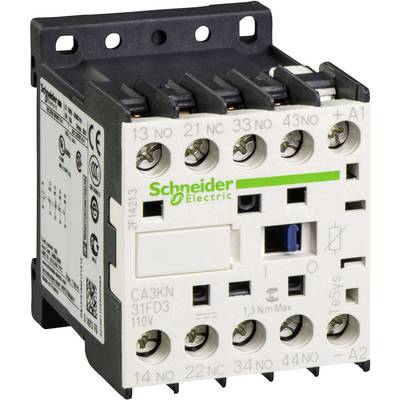 'Schneider Electric Schütz', un composant électrique avec plusieurs bornes à vis en haut et en bas, utilisé pour commander des circuits électriques.