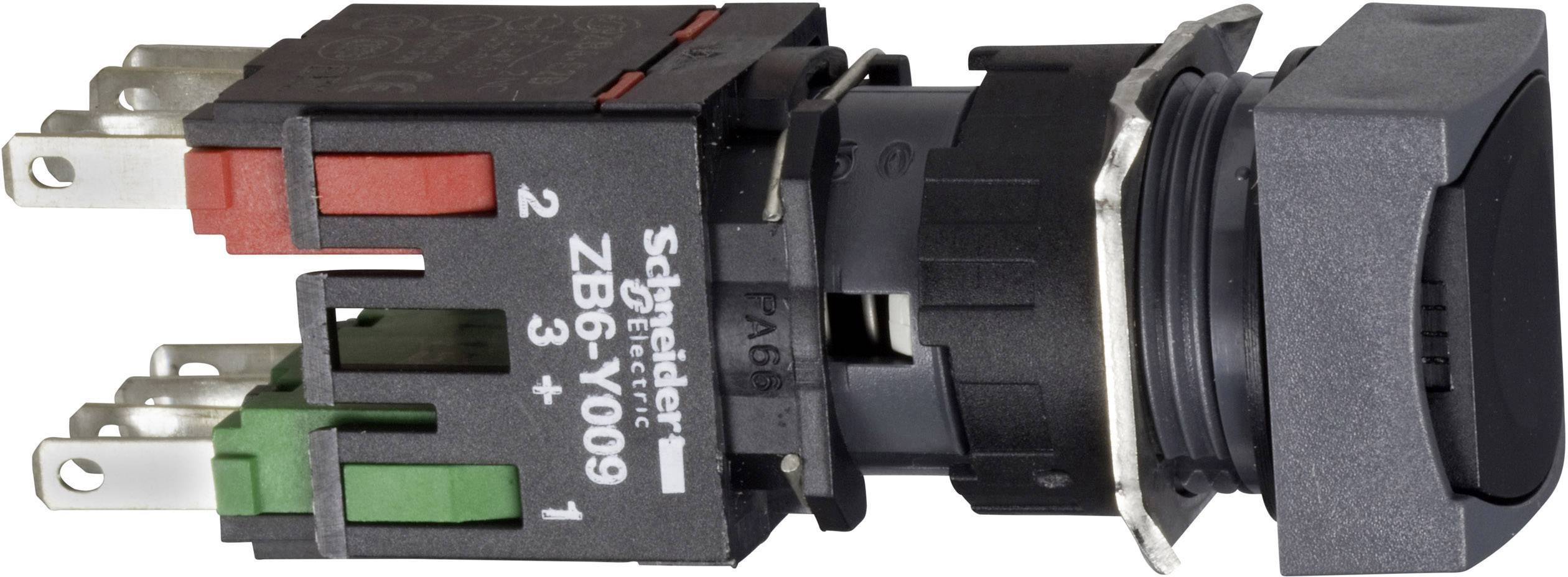 Bouton-poussoir de Schneider Electric, modèle ZB5-AZ009, avec bornes rouges et vertes, pour le contrôle d'appareils électriques.