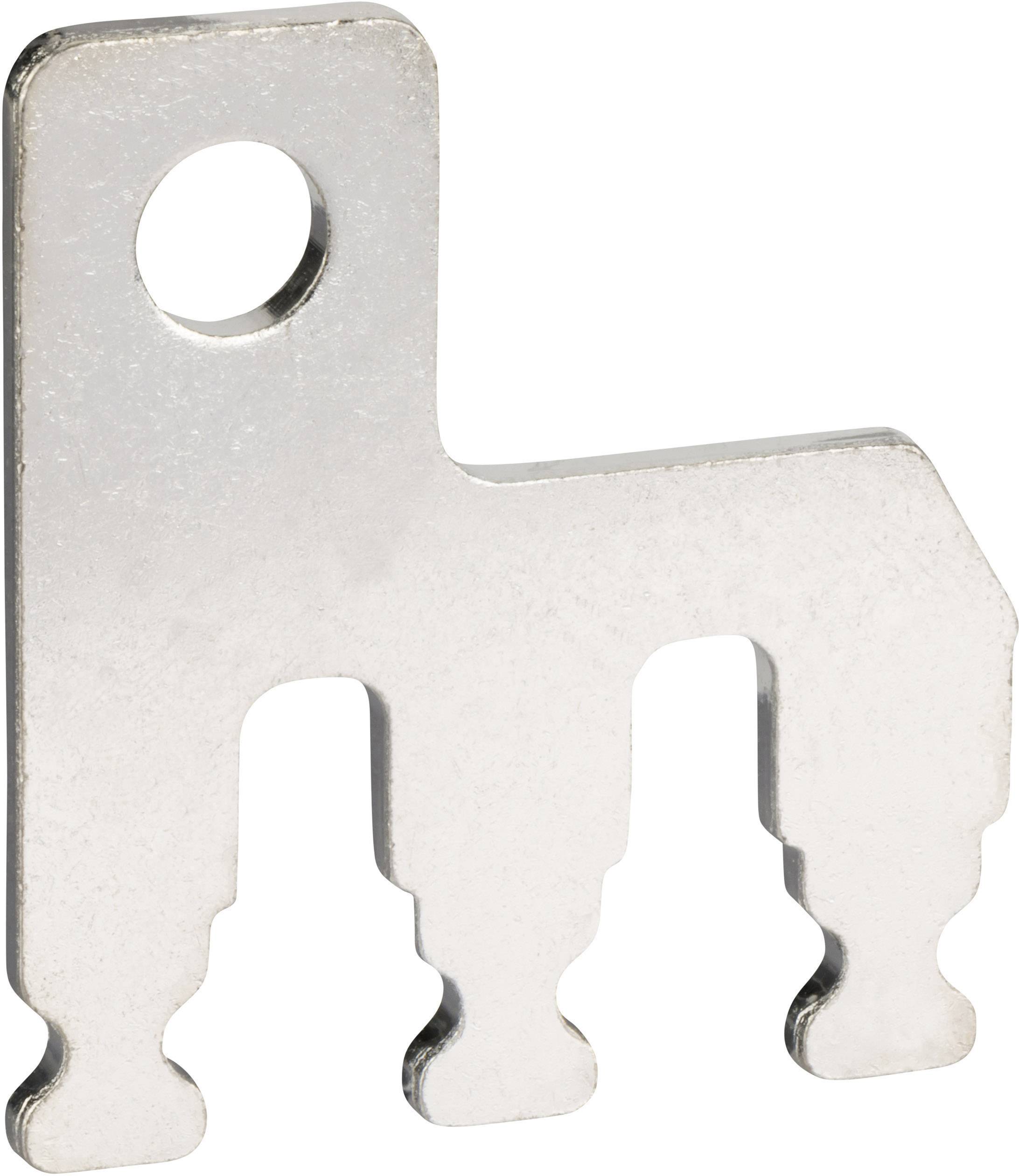 Outil en argent avec trois dents dentelées et un trou en haut à gauche, probablement une clé ou un outil artisanal spécialisé.
