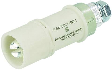 'Support de fusible haute tension cylindrique blanc avec composants métalliques, inscription : 350A 4000V 18kV 3, pour systèmes électriques.'