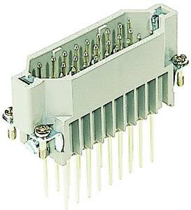 Un connecteur rectangulaire gris avec plusieurs broches métalliques, adapté aux connexions électroniques.