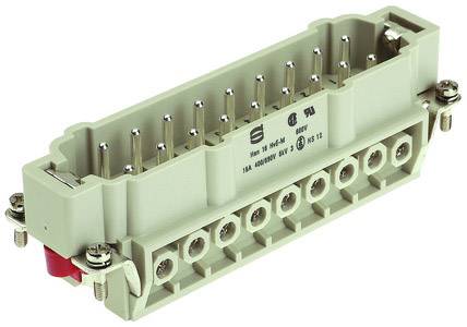 Connecteurs industriels multibroches avec plusieurs emplacements et broches, adaptés aux tensions élevées, contenus dans un boîtier gris.