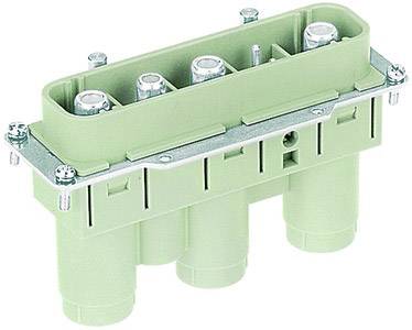 Module de connecteur électrique vert à trois bornes avec plaque de fixation, conçu pour des applications industrielles.