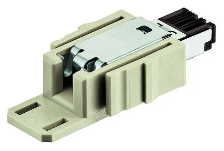 Adaptateur LWL avec couplage duplex et boîtier en plastique, adapté pour la connexion de fibres optiques dans les applications réseau.