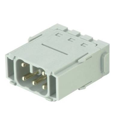 Un connecteur électrique gris avec trois broches dorées. Adapté aux applications industrielles pour des connexions sécurisées.