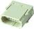 Un connecteur rectangulaire en plastique beige avec plusieurs ouvertures de connexion et des pattes de fixation latérales, probablement destiné à des appareils électroniques.