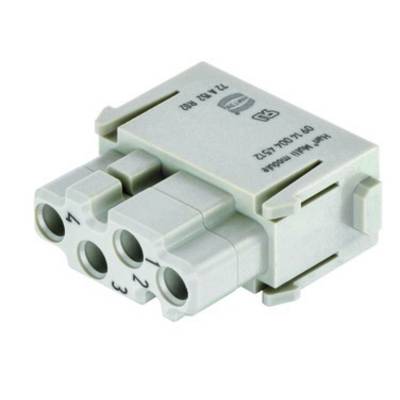Un connecteur gris avec quatre bornes numérotées, adapté aux connexions électriques dans des applications techniques.