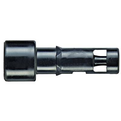 Une pièce cylindrique en métal noir avec des diamètres différents et des zones évidées.
