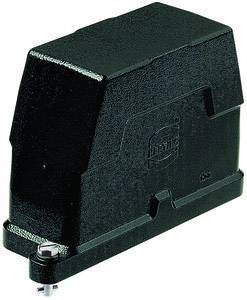 Boîtier en plastique noir de forme rectangulaire. Il comporte une petite pièce métallique à sa base. Adapté pour des applications électriques.