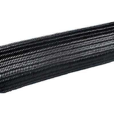 Gaine de protection tressée en plastique noir qui permet de regrouper et de protéger les câbles.
