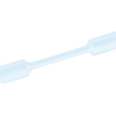 Une longue, fine, tube de verre transparent avec de légères déformations au centre d'un fond clair.