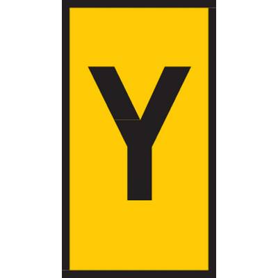 Un panneau jaune avec un grand 'Y' noir au centre.