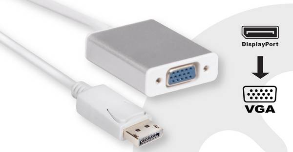 club3D CAC-2003 DisplayPort Adaptateur [1x DisplayPort mâle - 1x VGA femelle] blanc  0 mm