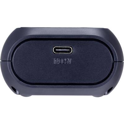 Chargeur noir, rectangulaire, avec un port USB-C et l'inscription 'IN. DC 5V' sur la face avant.
