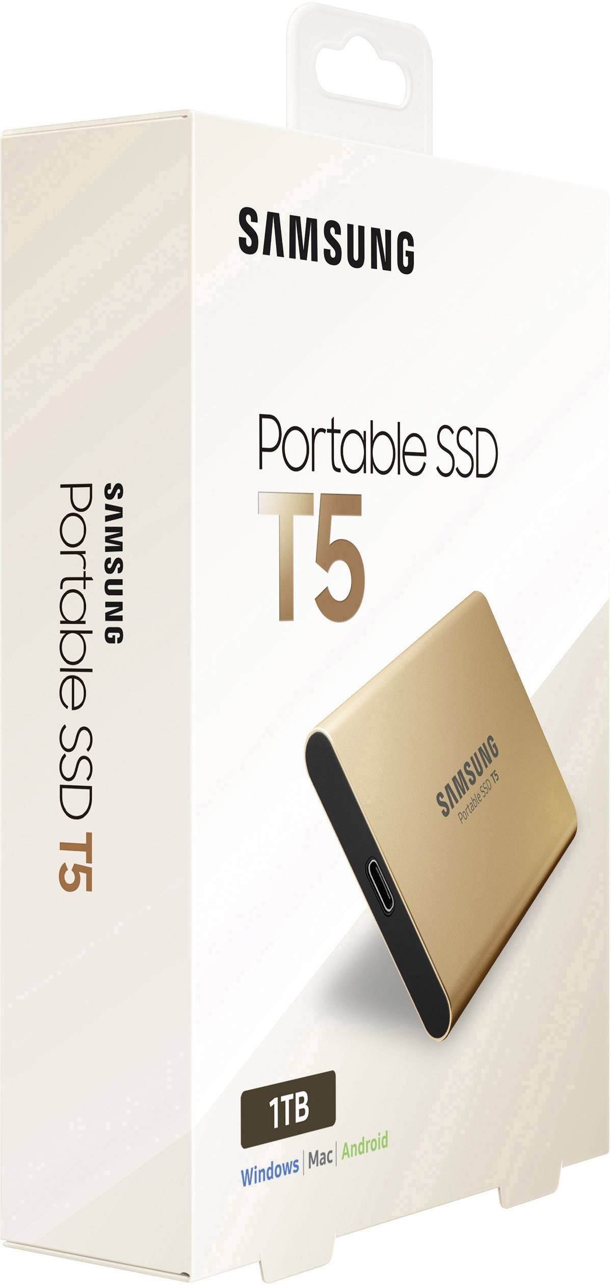Samsung Portable T5 1 TB Disque dur externe SSD USB-C® (USB 3.2 Gen 2) or rose MU-PA1T0G/EU-6