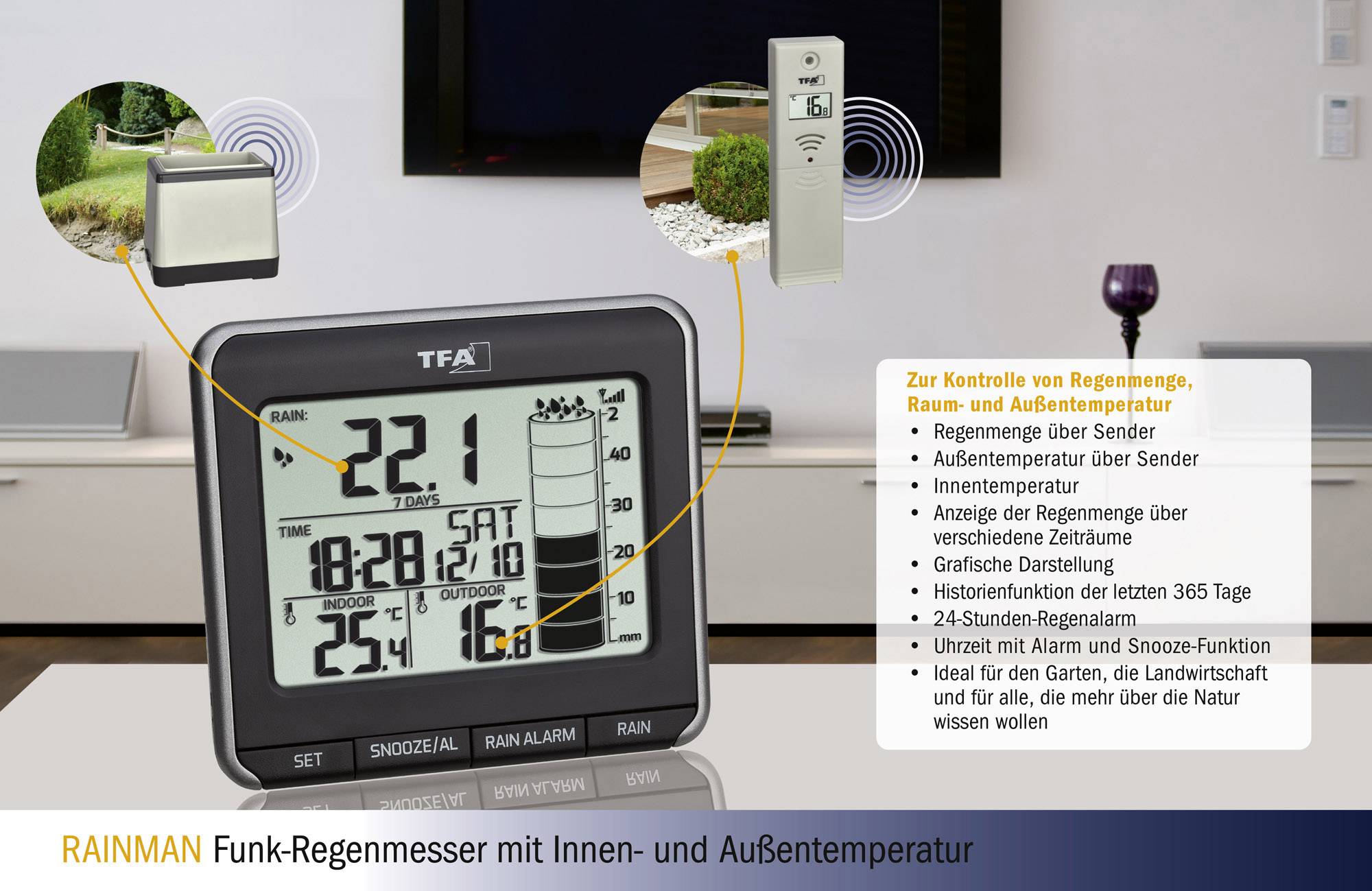 TFA Dostmann 47.3004.01 Pluviomètre radiopiloté-1