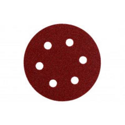 Papier de verre rouge avec six trous uniformément répartis.