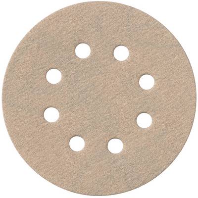 Disque de papier de verre circulaire avec huit trous espacés régulièrement pour une ponceuse
