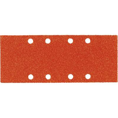 Carte rectangulaire orange avec huit points blancs, quatre le long du bord supérieur et quatre le long du bord inférieur, selon un motif de domino ou de face de dé.
