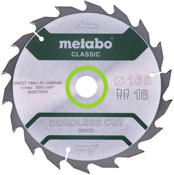 Metabo  628272000 Lame de scie circulaire 165 mm  1 pc(s)