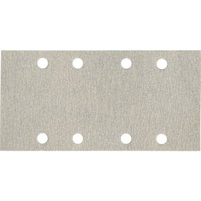 Panneau rectangulaire texturé beige avec huit trous circulaires blancs, disposés en deux rangées de quatre.