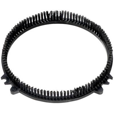 Embout rond, noir et à poils.