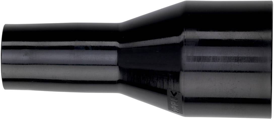 Adaptateur de raccordement de tuyau noir qui se rétrécit du côté large vers l'extrémité étroite, adapté pour se connecter à différentes tailles d'appareils.