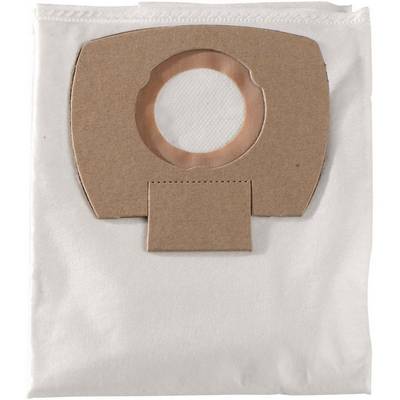 Sac d'aspirateur avec ouverture en carton et corps en tissu sur un fond blanc, prêt à être utilisé dans un aspirateur.