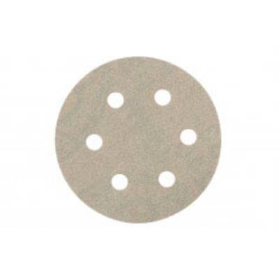 Un disque de papier abrasif avec six trous répartis uniformément.