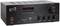 Amplificateur Dynavox VT-80 noir avec boutons rotatifs pour le volume, les aigus, les basses et les entrées, petit affichage LED en haut à gauche.