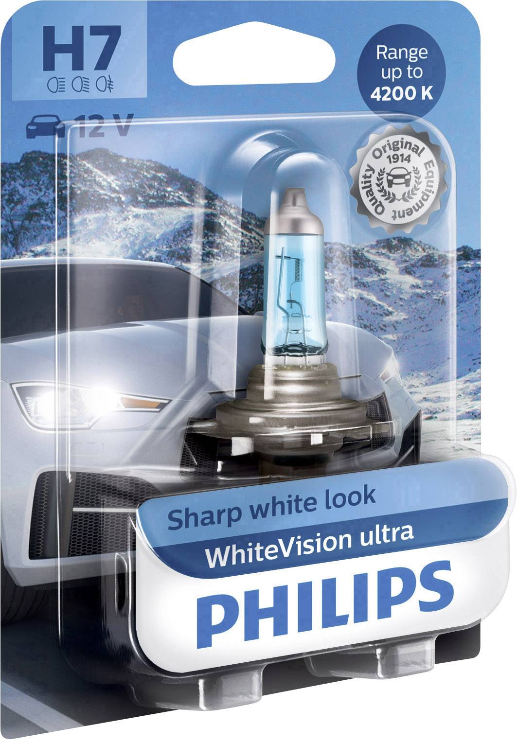 Ampoule halogène H7 Philips H7 WhiteVision ultra 12972WVUB1 WhiteVision