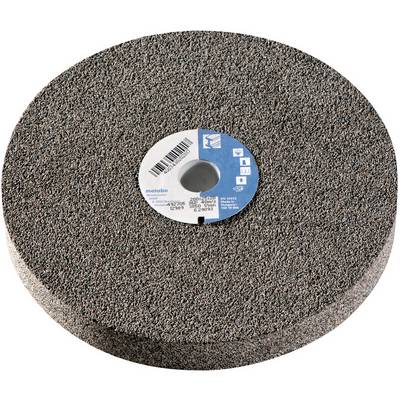 Meule abrasive ronde avec une étiquette centrale, présentée sur un fond blanc.