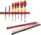 Coffret d'outils Wiha : Six tournevis de différentes tailles et une pince, tous fixés sur un support magnétique pour outils.