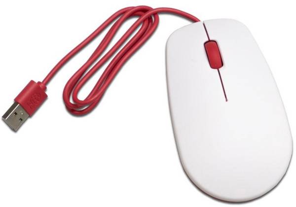 Raspberry Pi® Mouse Souris USB optique blanc, rouge 3 Boutons port USB