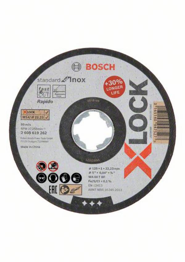 Bosch Accessories 2608619262 2608619262 Disque à tronçonner 125 mm 1 pc(s) INOX