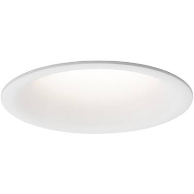Plafonnier LED rond à boîtier blanc, émettant une lumière indirecte uniforme, adapté aux espaces de vie modernes.