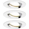 Paulmann Nova Plus Spot encastrable pour salle de bains jeu de 3 LED LED 18 W IP65 blanc mat, chrome