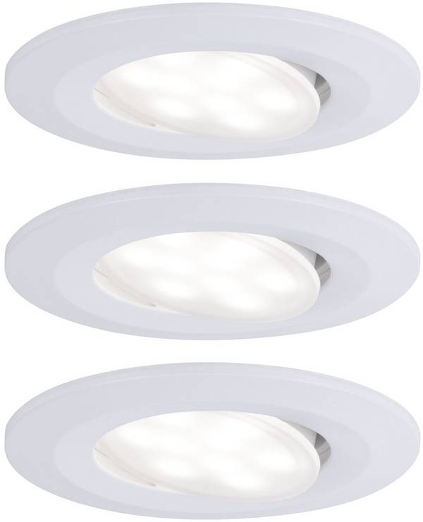 Paulmann Calla Spot LED encastrable pour salle de bains jeu de 3 19.5 W IP65 blanc mat