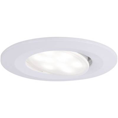 Luminaire LED encastrable blanc, rond, avec couvercle diffusant, adapté à l'installation au plafond. Économe en énergie et au design moderne.