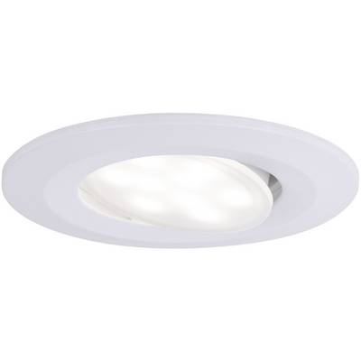Luminaire encastré de plafond à LED blanc, rond, avec un diffuseur qui émet une lumière douce et uniforme.