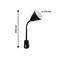 Un lampadaire de bureau noir à col de cygne flexible, haut de 390 mm, avec un abat-jour de 110 mm de diamètre, adapté pour un éclairage ciblé.