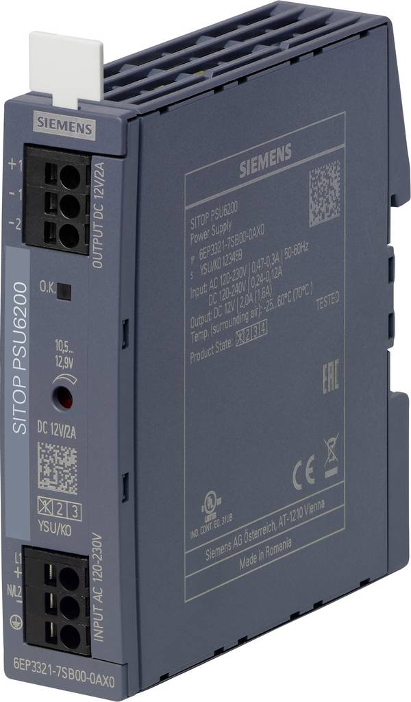 Siemens 6EP33217SB000AX0 Alimentation  12 V 2 A 24 W Nbr. de sorties:1 x  Contenu 1 pc(s)