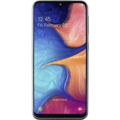 Smartphone avec un écran lumineux affichant l'heure 12:45 et la date 'Ven, 22 février'. Arrière-plan en bleu et orange.