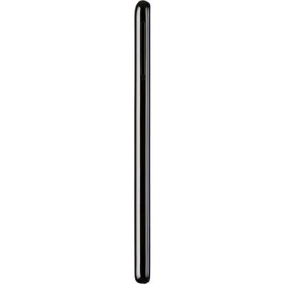 Un stylo noir et brillant positionné verticalement sur un fond blanc.