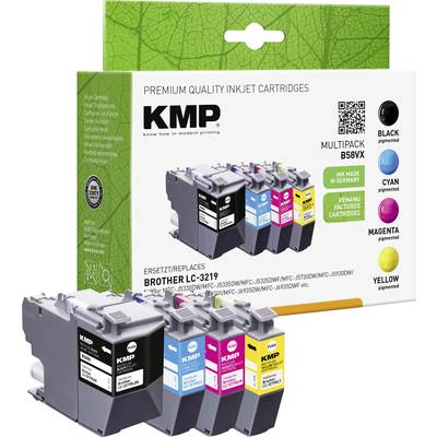 KMP Encre remplace Brother LC-3219XLBK, LC-3219XLC, LC-3219XLM, LC-3219XLY compatible pack bundle noir, cyan, magenta, j